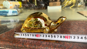 Tượng Rùa Bằng Đồng Mạ Vàng 24K Phong Thủy Trấn Trạch DxRxC 21x15x10cm