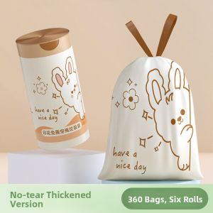 DINGQING | Thick Non-Tear Drawstring Portable Garbage Bags Large Size