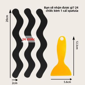 24 Miếng Dán Chống Trượt Hình Sóng Thân Thiện Với Môi Trường Chất Kết Dính Chắc Chắn Chống Trượt Cho Phòng Tắm Bồn Tắm Sàn Nhà Tắm Và Cầu Thang