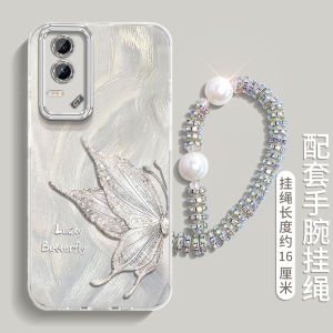 Silicone Butterfly Design Phone Case for Honor GT pro Anti-Fall Womens Style with Bracelet Elegant Simple Fresh Artistic