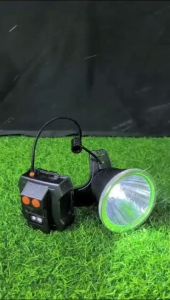 Senter Kepala Jumbo 120W MITSUYAMA MS-252P | Headlamp Camping Outdoor Waterproof Cahaya Putih Super Terang Baterai Lithium 9600mAh Tahan Hingga 15Jam | Senter Kepala CAS Rechargeable Powerbank Isi Ulang
