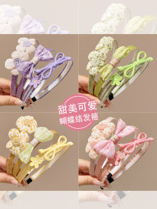 Candy Colored 3-Piece Set Princess Butterfly Knot Hairbands for Girls Non-Tightening Headwear Baby Flower Accessories