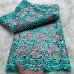 Nigerian Milk Silk Lace Fabric African Cord Lace Fabric 2026 High Quality5 Yards Water Soluble Lace Material For Wedding Sewing