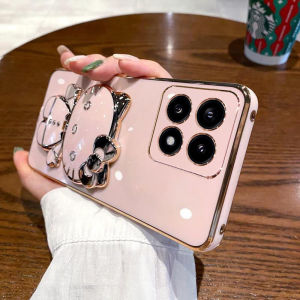 Xiaomi 14T pro Silicone Phone Case Full Cover Anti-Fall with Mirror Stand Holder Cute Cartoon Design Womens Special Model