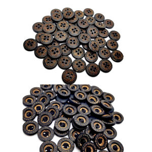 100PCS/Pack 13mm Retro 2/4 Hole Floral Pattern DIY Wood Button For Clothing Scarf Sewing Accessories Wooden Crafts CJCYNK398