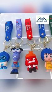PREFERRED SHOP 1pcs Inside Out Keychain Cartoon Keychain Disney and Pixar Sadness Fear Anger Disgust Joy Backpack Pendant Car Keychain Childrens Toy Party Gift Birthday Gift