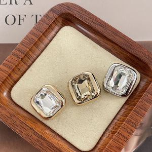 กระดุมโลหะหนักเหลี่ยมประดับเพชรสำหรับเสื้อโค้ทขนสัตว์ กระดุมตกแต่งสำหรับเสื้อสูทและเสื้อชั้นเดียว กระดุมเสื้อผ้าสำหรับงานปาร์ตี้