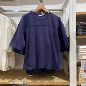 Good Quality Summer New Arrival Mens and Womens Cotton round Neck T-shirt 5-Point Sleeve Loose Short Sleeve T-shirt 467137