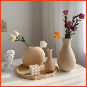 Lọ Hoa Bình Hoa Gỗ Phong Cách Retro Bắc Âu Độc Đáo Trang Trí Bàn Trà Kệ Tủ Giá Sách