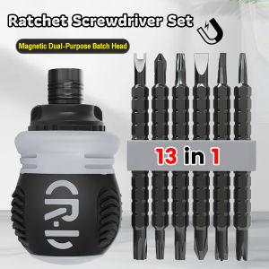C.N. 13 in 1 Ratchet Screwdriver Set Alloy Steel Magnetic Dual-Purpose Batch Head Telescopic Screwdriver