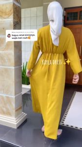 KAYLA DRESS CRINKLE SERUT PINGGANG TANGAN PANJANG TERBARU 2023 HOMEDRESS
