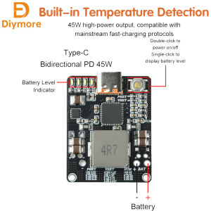 diymore | IP2369 2-6S Bidirectional High-Power Charging And Discharging Module Supports PD 45W Boost/Buck Fast Charging Type C Interface