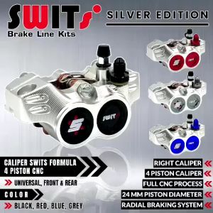 KALIPER MONOBLOK SWITS FORMULA 4P 4 PISTON KIRI KANAN UNIVERSAL NMAX PCX MIO BEAT VARIO AEROX DLL