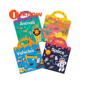 I know Reusable Sticker Book - 1 sets Sticker Pads - Animals Dinosaurs Space Vehicles Removable Stickers for Kids Fashion Activity Creative Sticker Story Books for Toddlers Age 3+ Birthday Gifts