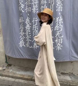 Summer Lazy Style Linen Cotton Dress Loose Womens High Design Sense A-Line Long Skirt Vintage Japanese Loose Waist Design