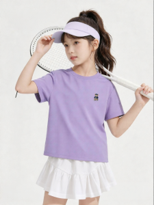 spao | Girls Summer Ice Silk Short Sleeve T-shirt