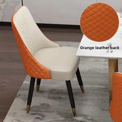 Modern Luxury Wooden Leather Back Chair