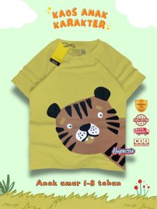 Baju Kaos Anak Distro LAKI LAKI Perempuan Premium kartun Distro pakaian Motif TIGER ANIMAL anak cowok cewek Kaos Warna ijosampur DT Kids