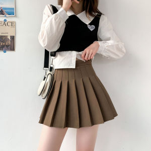 A-Line Mini Skirt Womens White Wrap Bodycon Skirt High Waist Pleated Short Skirt plus Size Autumn Summer Plaid Style Japanese