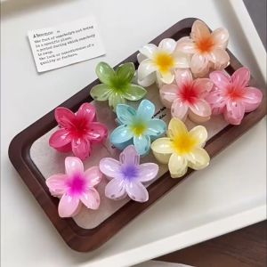 Jedai Premium Motif Bunga Kamboja Uk.8cm/ Jepit Rambut Bunga Bali Akrilik / Aksesoris Rambut Cantik