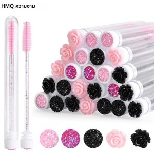 หลอดแปรงขนตาแบบใช้ซ้ำได้50/100ชิ้นชุดแปรงแต่งหน้าไม้กายสิทธิ์เปลี่ยนได้กันฝุ่นอุปกรณ์แต่งหน้า