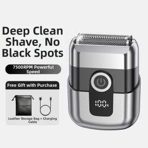 Portable Rechargeable Electric Shaver for Men Double Blade Steel Head Quick Charge Full Body Washable Traditional Back And Forth
