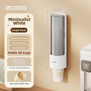 ecoco | Wall-Mounted No-Drill Cup Dispenser Storage Rack
