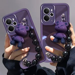 ใหม่ เคส Phone Case Realme 14T Realme14T 5G Realme14T5G พิเศษสุดหรู การ์ตูนน่ารักอินเทรนด์เลนส์กรณีโทรศัพท์ฟิล์มกับแฟชั่นสร้อยข้อมือตุ๊กตาหมี3D Cover 2025