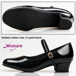 WUNUO | Womens Ethnic Dance Shoes Modern Dance Shoes with Thick Heels