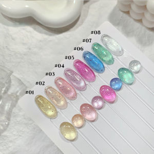 12ML 1pcs Autumn Nails Blue Pink Nail Glue Ice Transparent Bubble Water Glass Bead Cat Eye Magnet Gel Nail Polish Gold Nails
