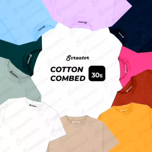 KAOS POLOS COTTON COMBED 30S SCREATOR LENGAN PENDEK PRIA & WANITA