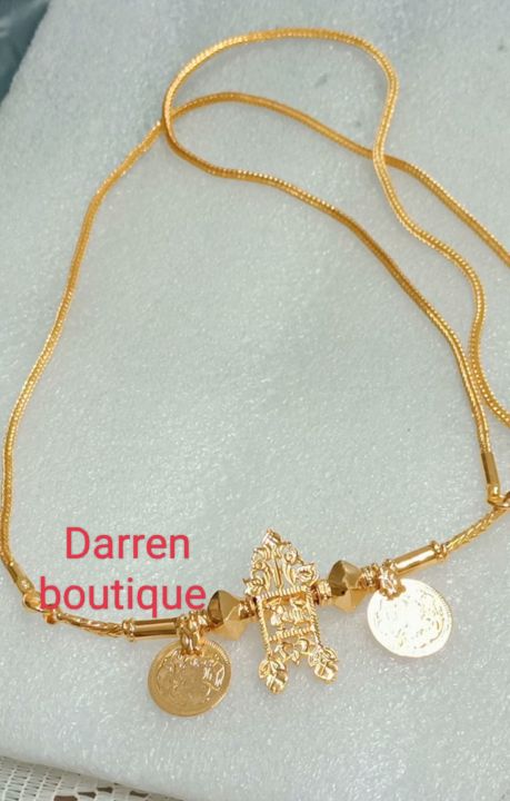 Gold plated Slim kodi Size Thali chain set 30 inch NO screw