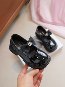 Princess Style Black Leather Shoes for Girls Children Performance Dress Shoes Spring Autumn Girl Mary Jane Small Black Shoes
