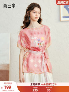 Sweet Style Short Sleeve T-Shirt Women Summer New Loose Chiffon Top Bow Tie Floral Print Sweet Girls Fashion Polyester Fiber