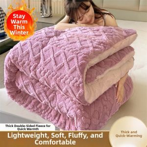Double-Sided Fleece Wool Blanket for Winter Use