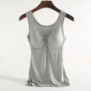 Modal Padded Strap Vest Womens Summer Easiest for Match Slim-Fit Yoga Wear Plus Size Intimates Sleeveless Bottoming Top
