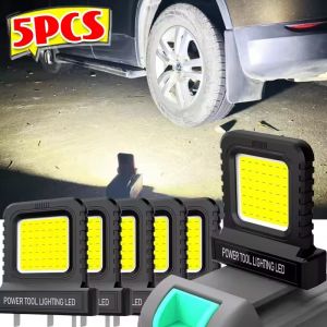 5Pcs LED Work Light Adjustable Plug IP67 Waterproof Work Lights Power Tool Accessories Home Outdoor Lithium Battery Pack Power Supply