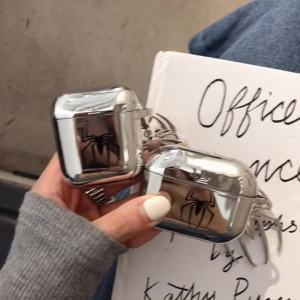 适用于AirPods 4  shell spider  with spider logo drop resistant shock absorbing Bluetooth protection electronic plating TPU silicone soft cover compatible with AirPods 1/2/3 / Pro / Pro 2 audio accessories