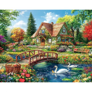 500/1000/1200/2000PCS Jigsaw Puzzle Landscape House Natural Scenery Art For Adults Great Weekend Relaxation And Family Fun
