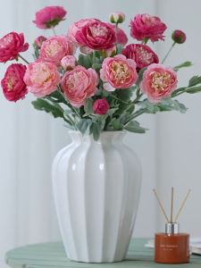 Hoa trà giả hoa mao lương phủ nhung 1 cành 2 bông 1 nụ cao cấp trang trí nhà cửa phòng khách decor sự kiện tiệc