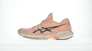 ASICS Women SOLUTION SPEED FF 4 Tennis Shoes in Cantaloupe/Black Coffee