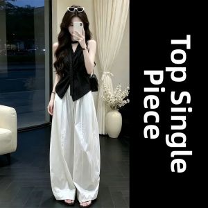 SENWA | Sleeveless Gingham Top and Wide Leg Pants Set