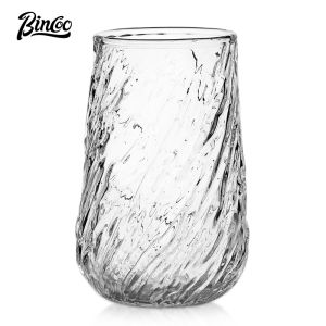 BINCOO Glass Coffee Cup Mug Vintage American Latte Glass Afternoon Tea Cup Espresso Mug High-end Exquisite 420ML