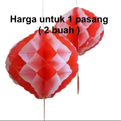 Lampion lipat plastik honeycomb merah putih dirgahayu HUT RI kemerdekaan