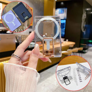 Transparent Magnetic Card Holder Bracket for Apple Iphone15promax Phone Case Card Holder 14 Plug-in ID Card 13 Bus Pass 2 Access Control Card Magnetic Adsorption MagSafe Back Sticker Shell Card Holder