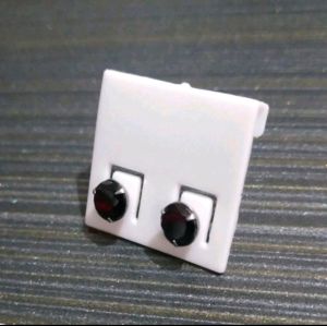 Anting giwang diamon baja monel putih & hitam anti karat & alergi