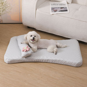 Ice Silk Fabric Cooling Dog Bed for Small Dog Cushion Pink Soft Dog Sofa with Removable Pet Pillow Summer Cute Cat Bed