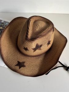 Fashionable Wide Brim Fishing Cap Western Cowboy Hat Women Summer Outdoor Sun Protection Mountain Climbing Hat Casual Style