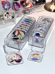 Barji Protective Cover Storage Acrylic Transparent Rectangular Dustproof Standee Peripheral Brooch Badge Millet Display Stand