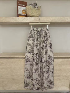 Comfortable Bohemian Floral Cotton Linen Wide Leg Pants High Waist Long Casual Trousers Slimming Summer Fashion Womens Jeans